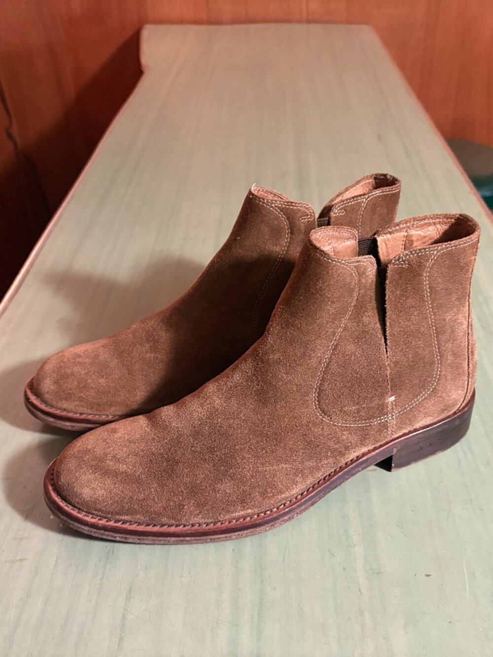 Mens John Varvatos Waverly Suede Chelsea Boots Size 7.5 M